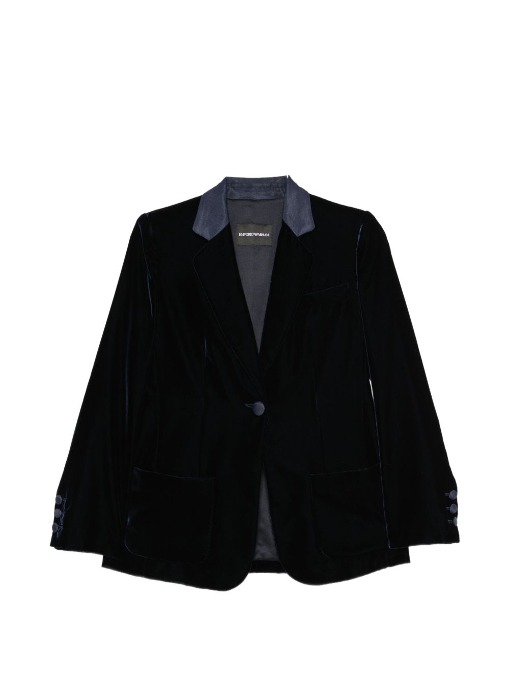 Emporio Armani Single-Breasted Blazer Jacket-Jackets-[Adult]-[Female]-40-INK-2022 Online Blue Zone Planet