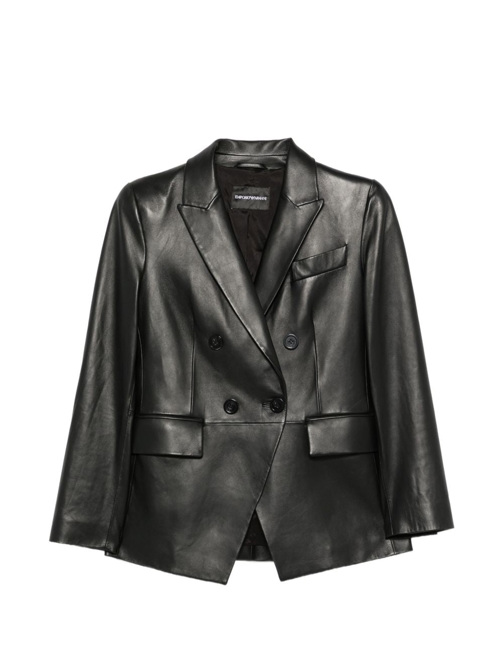 Emporio Armani Leather Blazer Jacket-Jackets-[Adult]-[Female]-2022 Online Blue Zone Planet