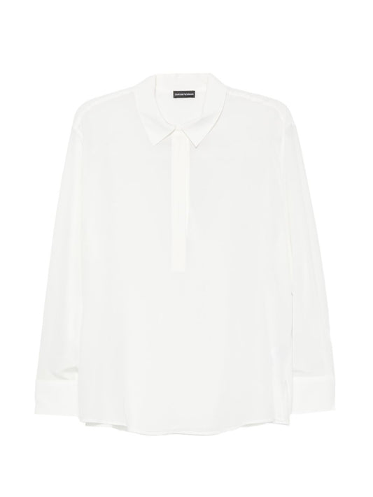 Emporio Armani Silk Shirt-Shirts-[Adult]-[Female]-38-WHITE-2022 Online Blue Zone Planet