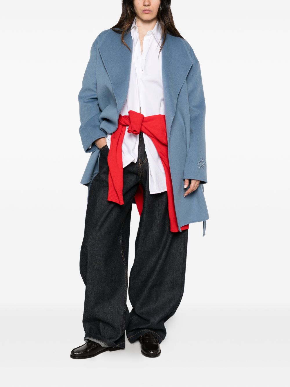 Emporio Armani Coats LIGHT BLUE-Jackets-[Adult]-[Female]-2022 Online Blue Zone Planet