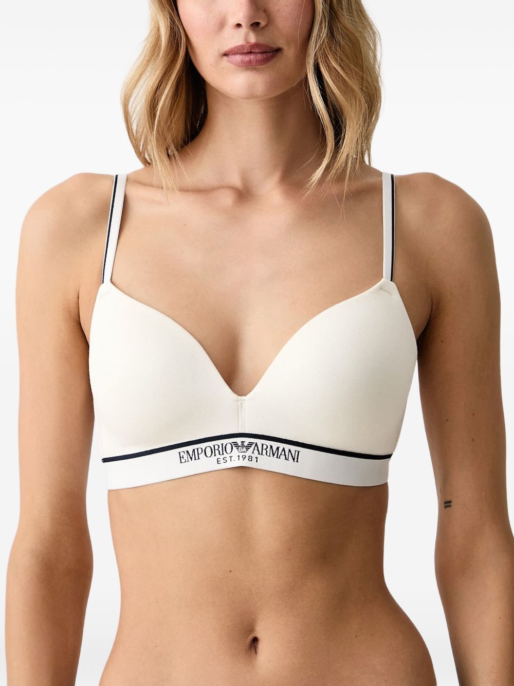Emporio Armani Padded triangle bra-Beachwear & underwear-[Adult]-[Female]-L-WHITE-2022 Online Blue Zone Planet