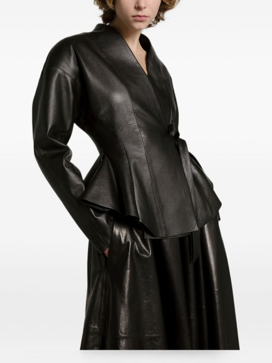 032C Faux leather midi skirt-Skirts-[Adult]-[Female]-42-BLACK-2022 Online Blue Zone Planet