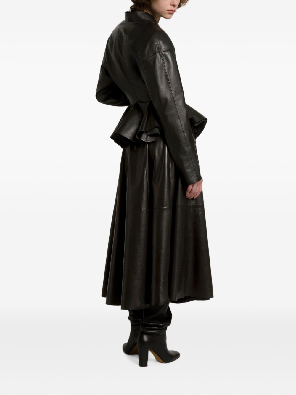 032C Faux leather midi skirt-Skirts-[Adult]-[Female]-2022 Online Blue Zone Planet
