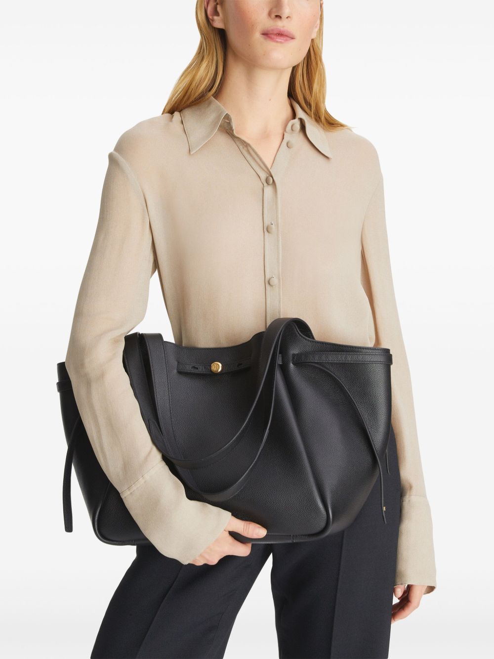 Tory Burch Romy leather tote bag-Shopper-[Adult]-[Female]-2022 Online Blue Zone Planet