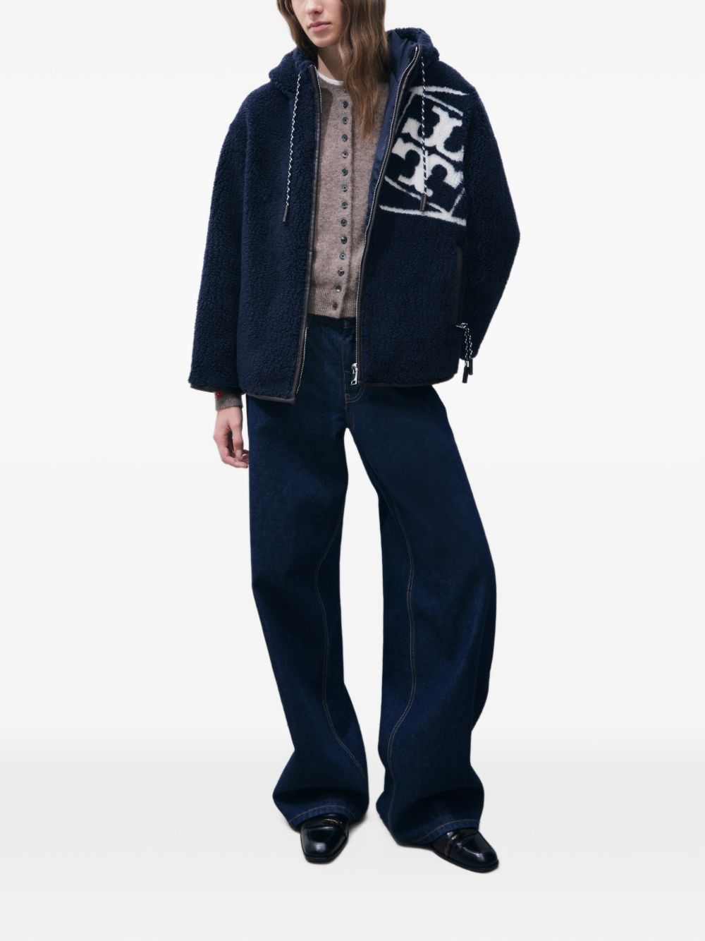 Tory Burch Logo fleece jacket-Tops / Dresses-[Adult]-[Female]-2022 Online Blue Zone Planet