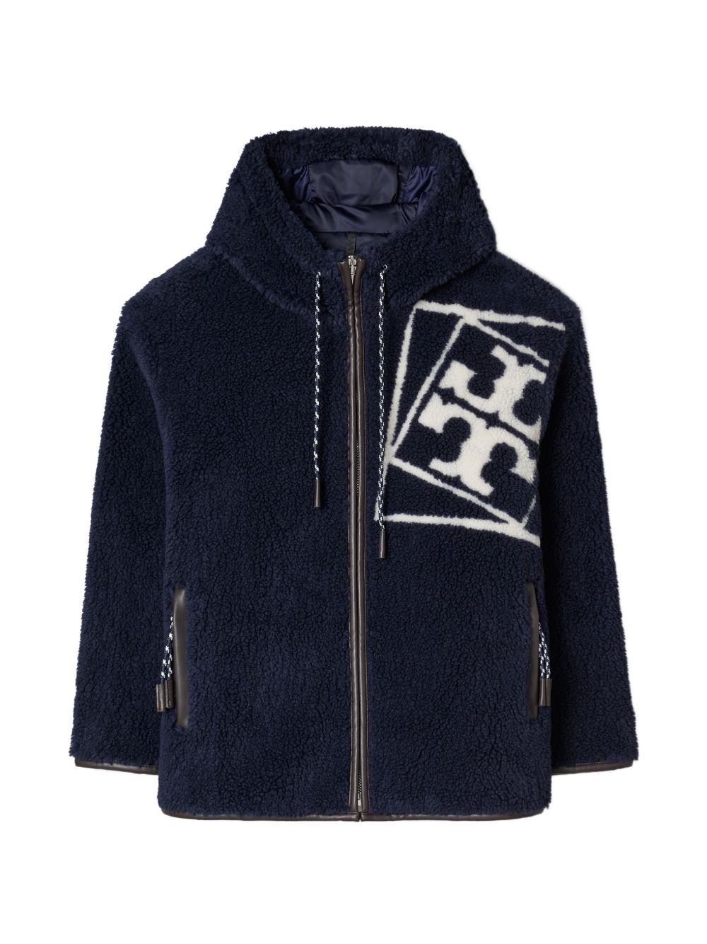 Tory Burch Logo fleece jacket-Tops / Dresses-[Adult]-[Female]-XS-NAVY-2022 Online Blue Zone Planet