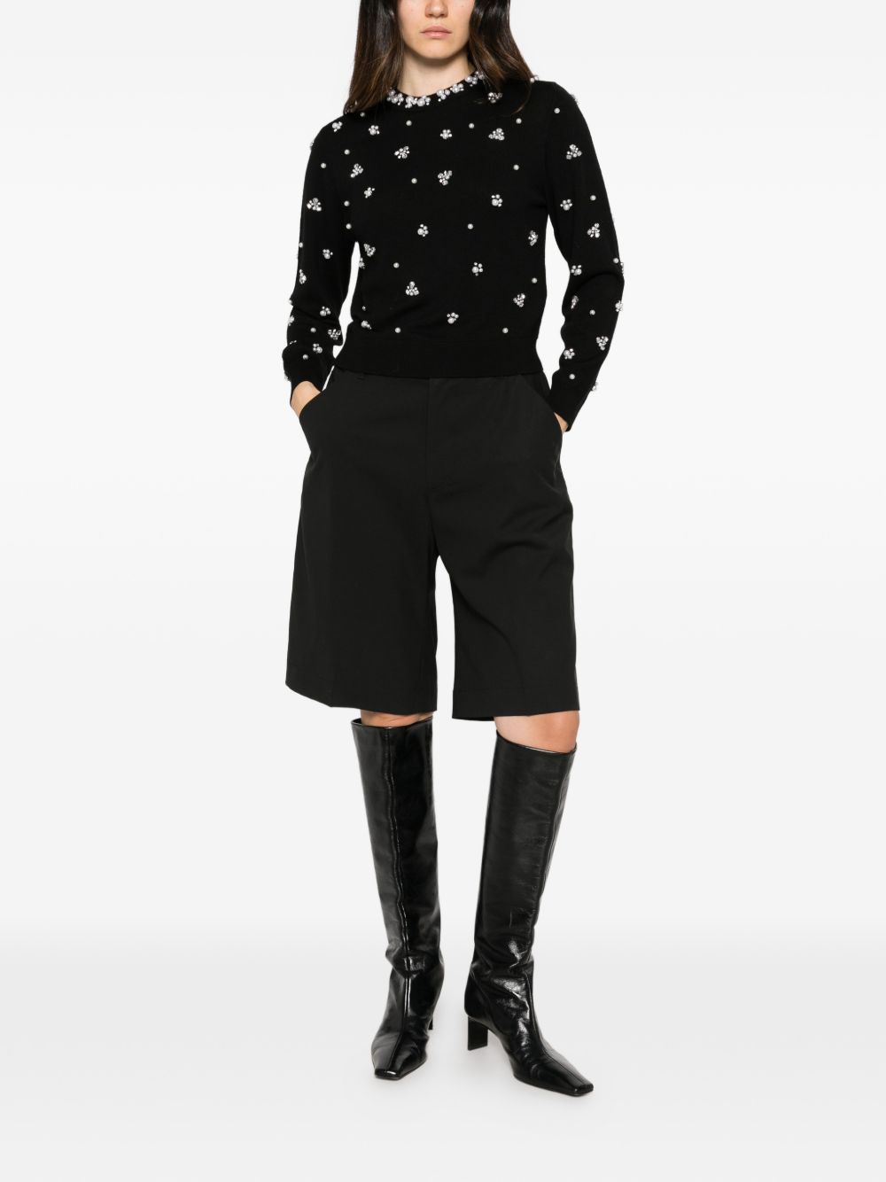 Alice + Olivia Carolee crewneck sweater-TOPS / DRESSES-[Adult]-[Female]-2022 Online Blue Zone Planet