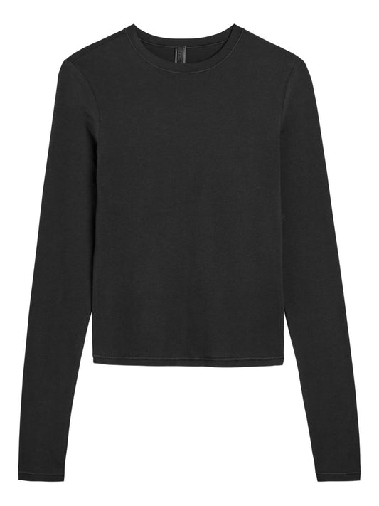032C Cotton long-sleeves t-shirt-Topwear-[Adult]-[Female]-L-BLACK-2022 Online Blue Zone Planet