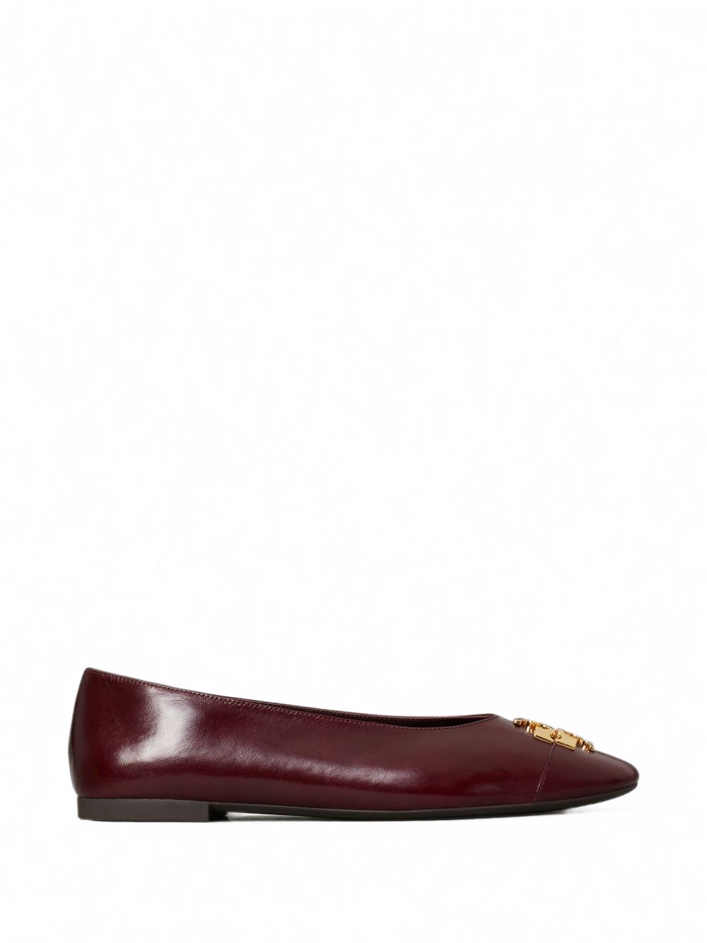 Tory Burch Charlie leather ballet flats-Flat Shoes-[Adult]-[Female]-10-BORDEAUX-2022 Online Blue Zone Planet