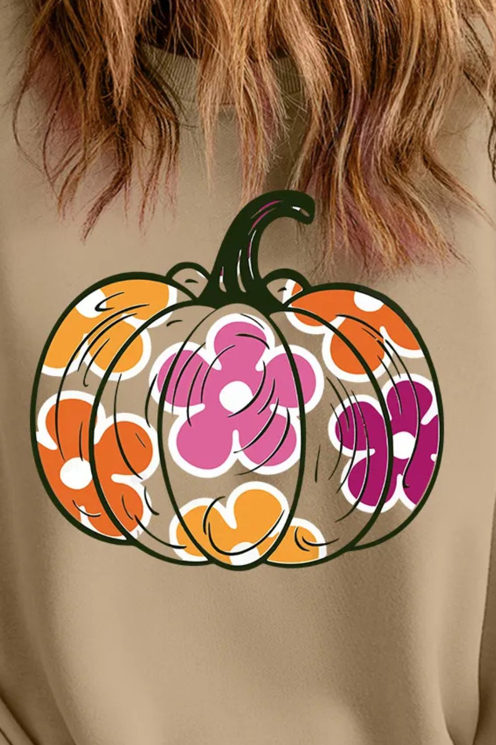 Plus Size Pumpkin Graphic Dropped Shoulder Sweatshirt-TOPS / DRESSES-[Adult]-[Female]-2022 Online Blue Zone Planet