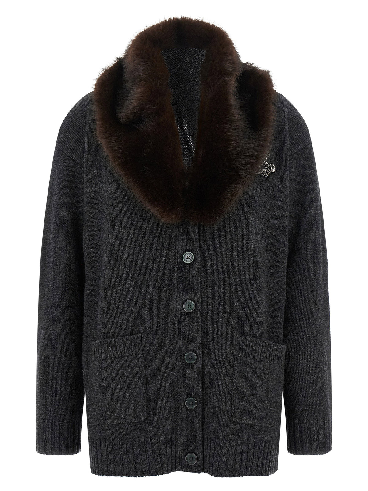Lauren Ralph Lauren Fur Insert Cardigan-Topwear-[Adult]-[Female]-2022 Online Blue Zone Planet