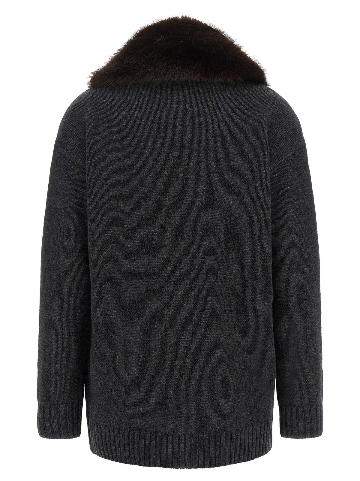 Lauren Ralph Lauren Fur Insert Cardigan-Topwear-[Adult]-[Female]-2022 Online Blue Zone Planet