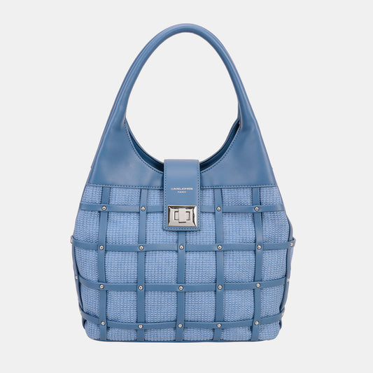 David Jones Rivet Decor Handbag-HANDBAGS-[Adult]-[Female]-Blue-One Size-2022 Online Blue Zone Planet