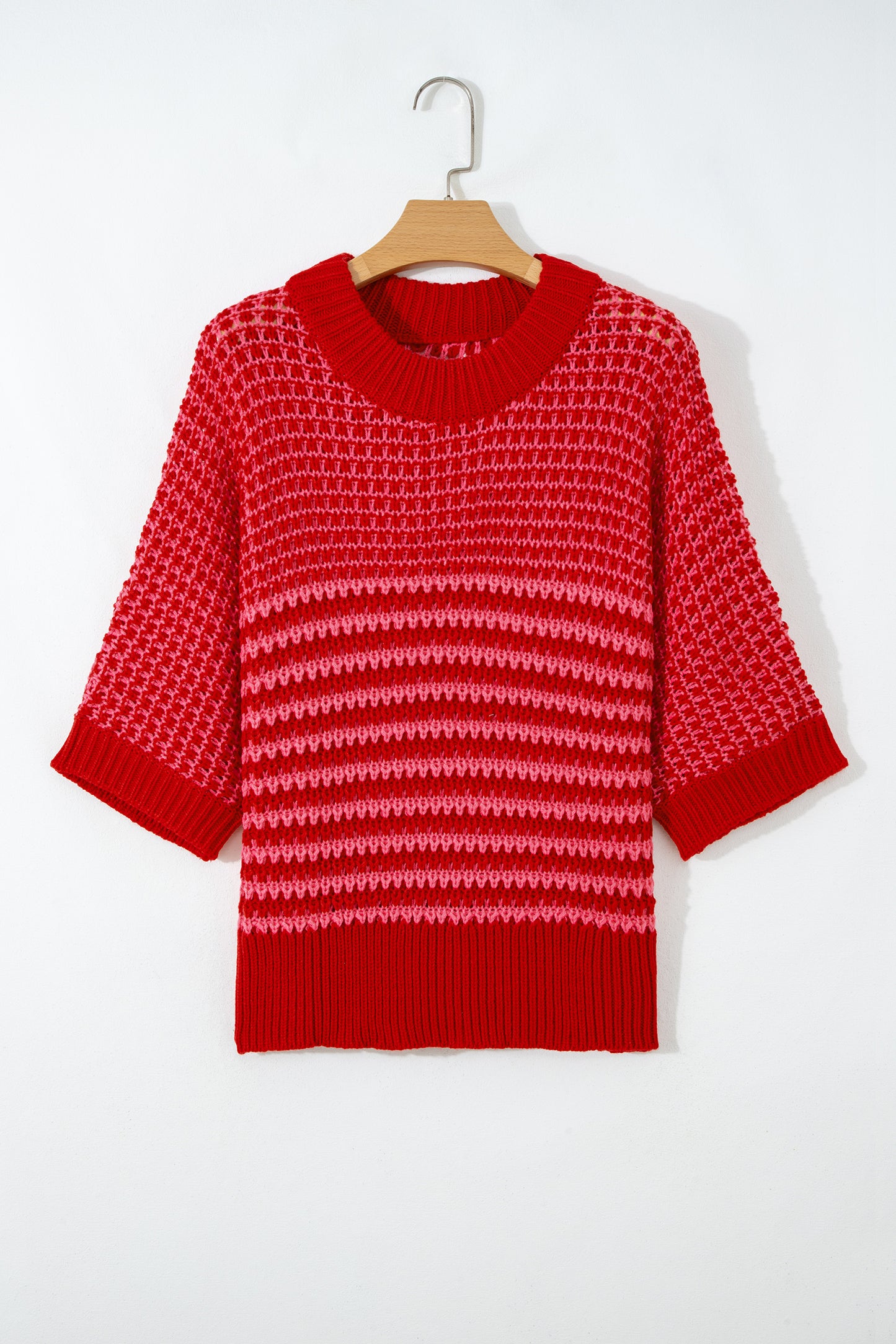 Black Stripe 3/4 Draped Sleeve Slouchy Sweater-TOPS / DRESSES-[Adult]-[Female]-2022 Online Blue Zone Planet