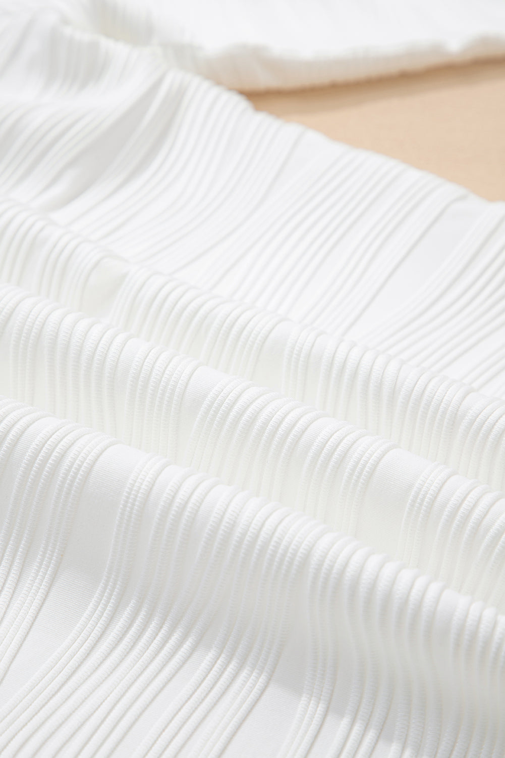 White Solid Color Textured Zip V Neck Pullover Sweatshirt-Tops/Sweatshirts & Hoodies-[Adult]-[Female]-2022 Online Blue Zone Planet