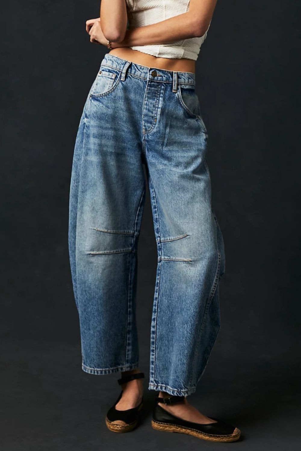 Blue Zone Planet | Wide Leg Jeans with Pockets-BOTTOMS SIZES SMALL MEDIUM LARGE-[Adult]-[Female]-Dusty Blue-S-2022 Online Blue Zone Planet