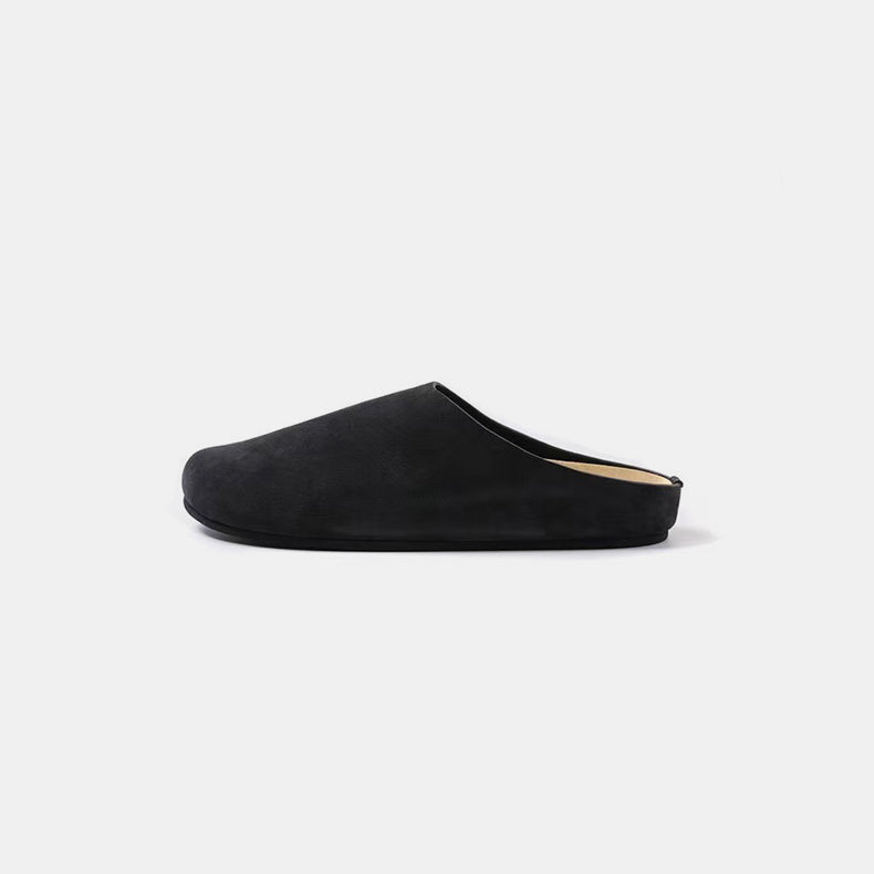 Blue Zone Planet | Suede Round Toe Slip-Ons-SHOES-[Adult]-[Female]-Black-35(US4)-2022 Online Blue Zone Planet