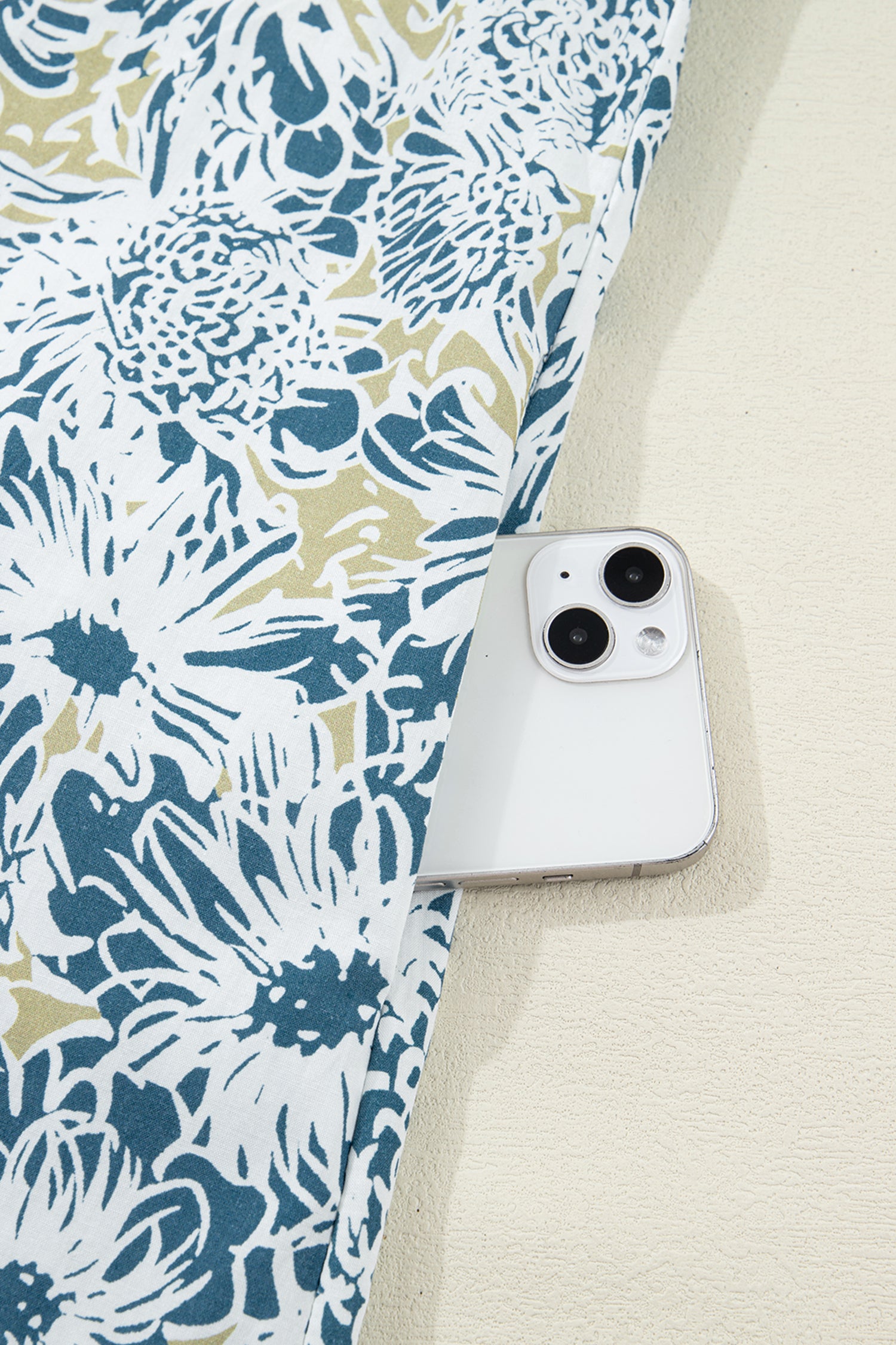 Blue Floral Print Striped Webbing Patchwork Collar Short Sleeve Mini Dress-TOPS / DRESSES-[Adult]-[Female]-2022 Online Blue Zone Planet