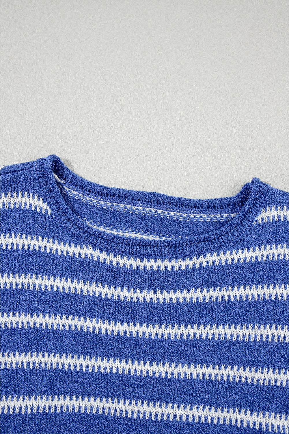 Blue Zone Planet | Green Stripe Casual Stripe Round Neck Drop Shoulder Sweater-Sweaters-[Adult]-[Female]-2022 Online Blue Zone Planet