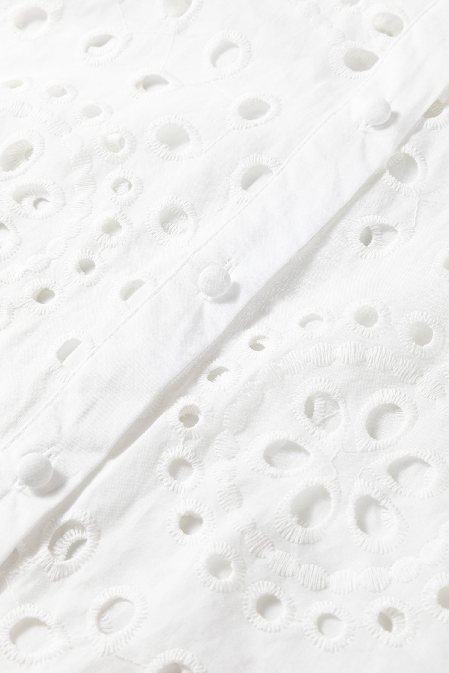 White Eyelet Embroidered Puff Sleeve Crop Shirt-Tops/Blouses & Shirts-[Adult]-[Female]-2022 Online Blue Zone Planet