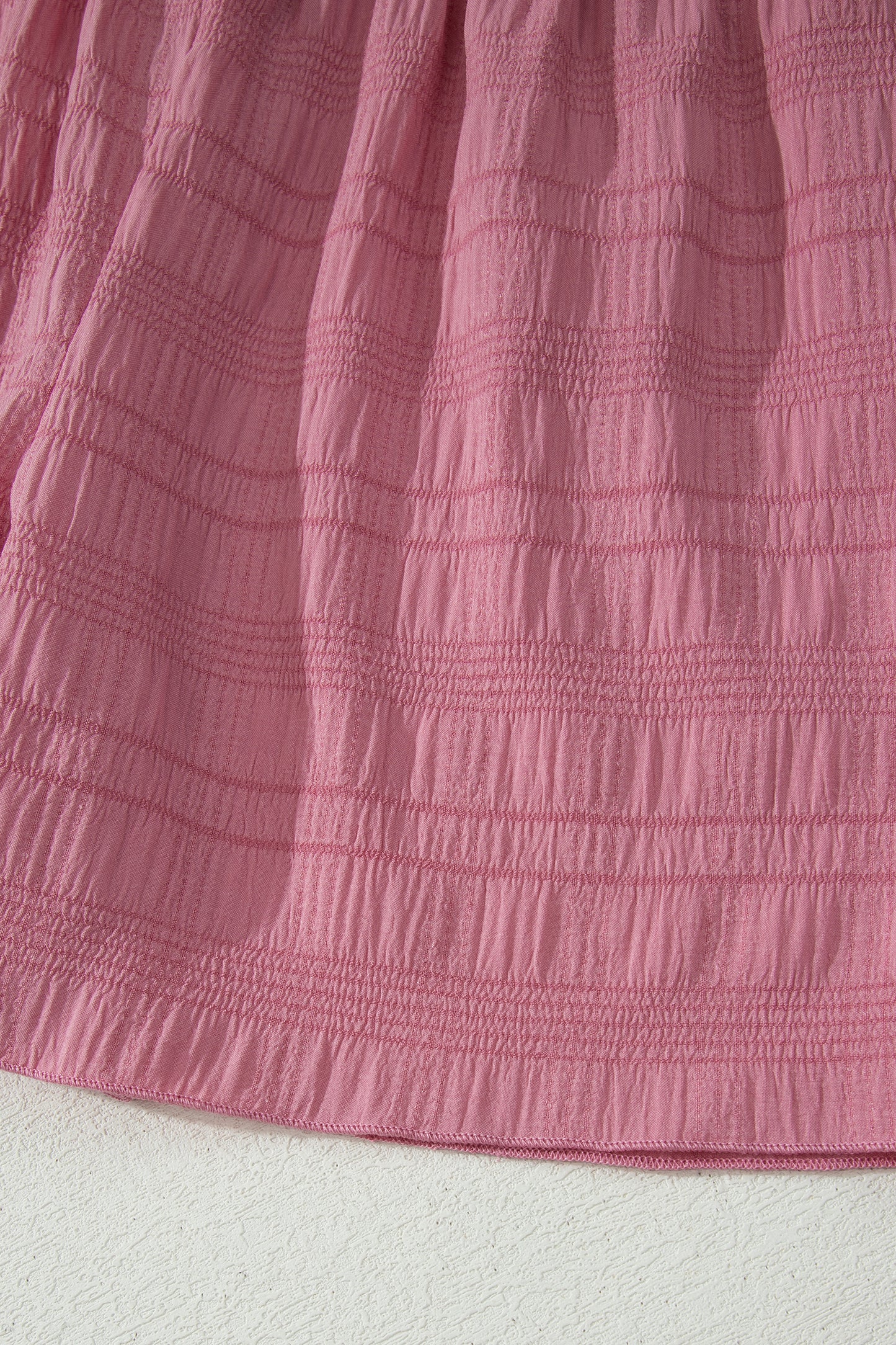 Peach Blossom Textured Square Neck Top And Shirred High Waist Shorts Set-Two Piece Sets/Short Sets-[Adult]-[Female]-2022 Online Blue Zone Planet