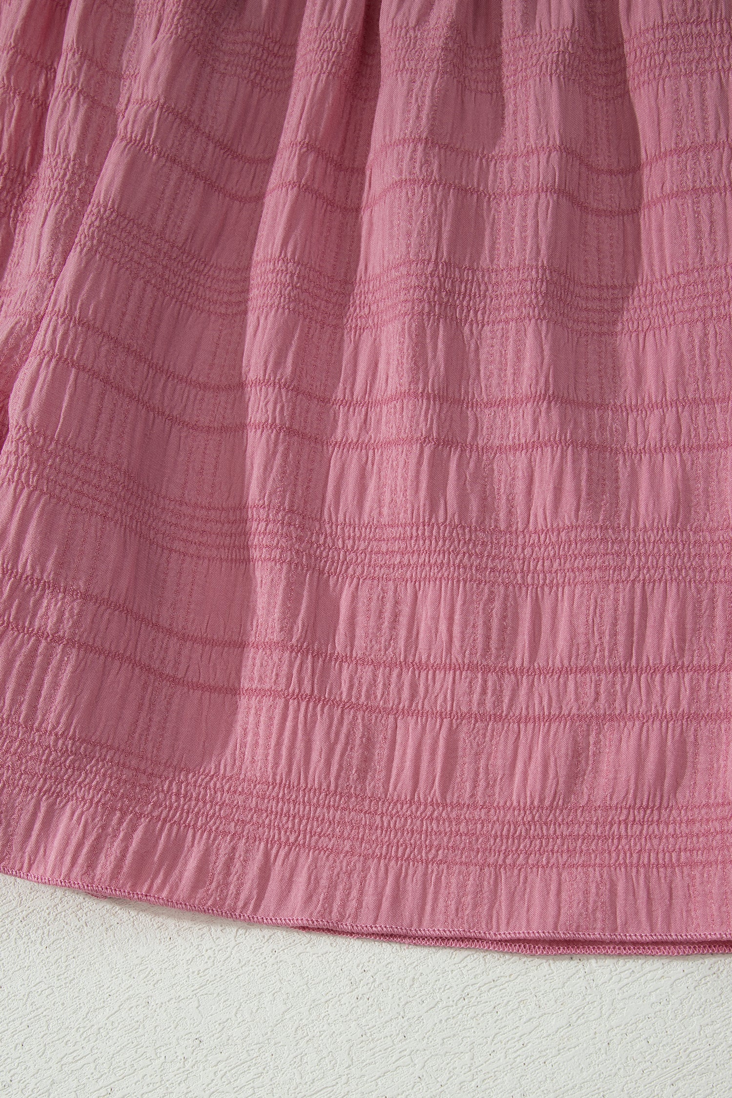 Peach Blossom Textured Square Neck Top And Shirred High Waist Shorts Set-Two Piece Sets/Short Sets-[Adult]-[Female]-2022 Online Blue Zone Planet