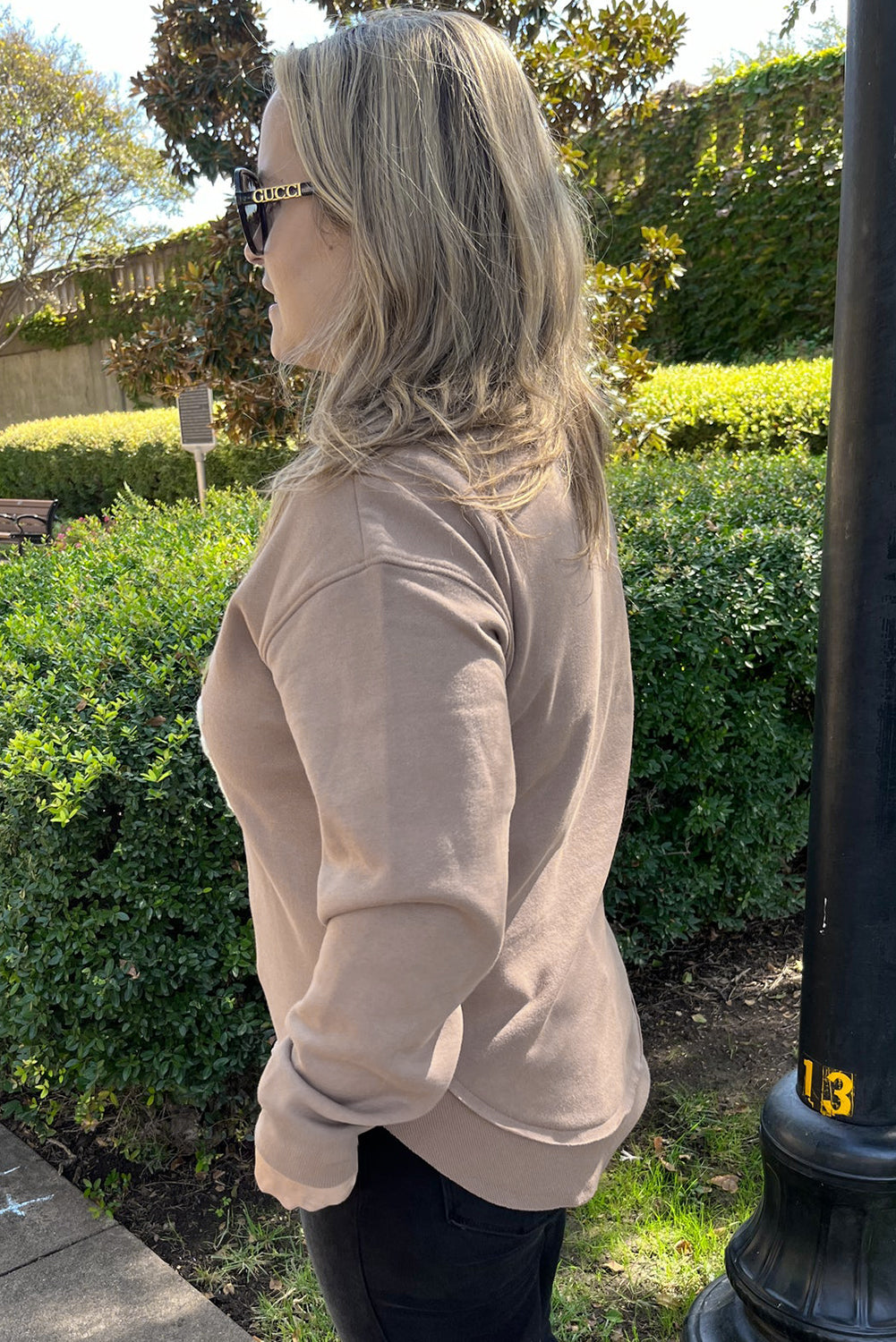 Dark Khaki GOBBLE Letter Graphic Thanksgiving Shift Sweatshirt-Tops/Sweatshirts & Hoodies-[Adult]-[Female]-2022 Online Blue Zone Planet