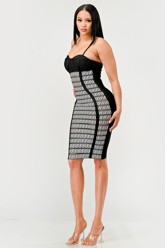 Maze Enigma Bodycon Dress-[Adult]-[Female]-2022 Online Blue Zone Planet