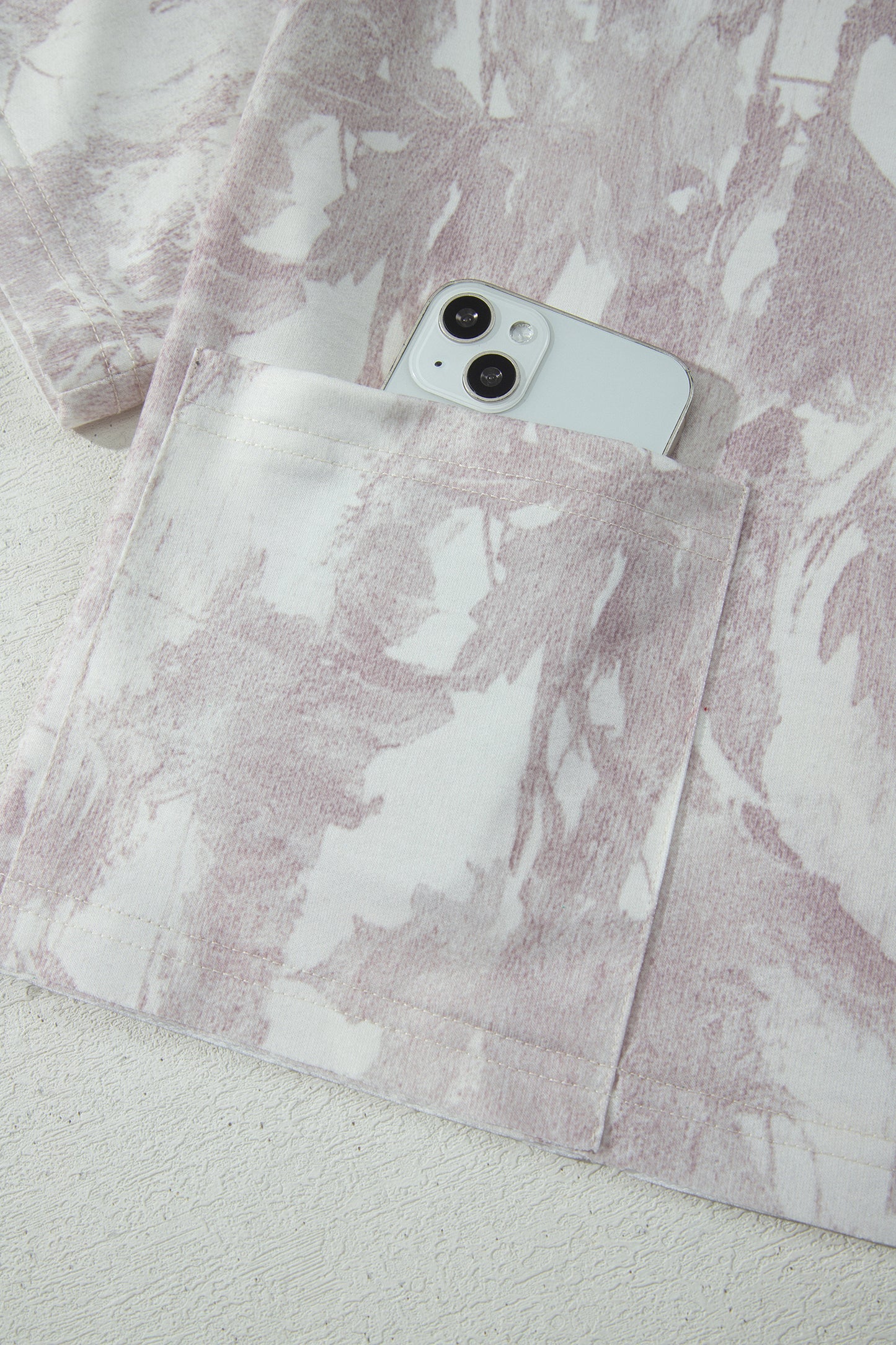 Gray Woodland Camo Print Raw Edge Cropped Top Skirt Set-Two Piece Sets/Two Piece Dresses-[Adult]-[Female]-2022 Online Blue Zone Planet