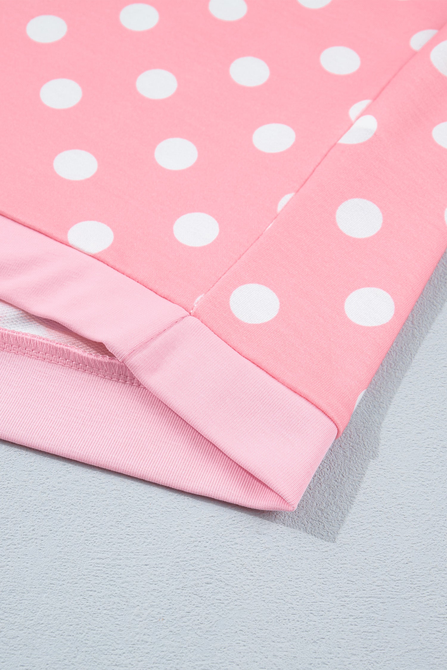 Sky Blue Polka Dot Oversized Top Drawstring Short Set-Two Piece Sets/Short Sets-[Adult]-[Female]-2022 Online Blue Zone Planet