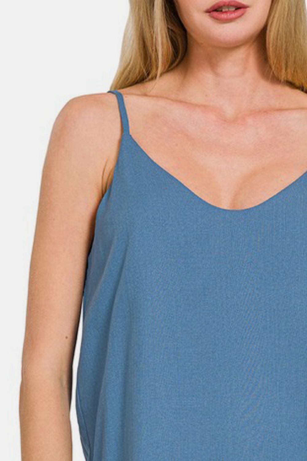 Zenana Two Layered Spaghetti Strap Cami-TOPS / DRESSES-[Adult]-[Female]-2022 Online Blue Zone Planet