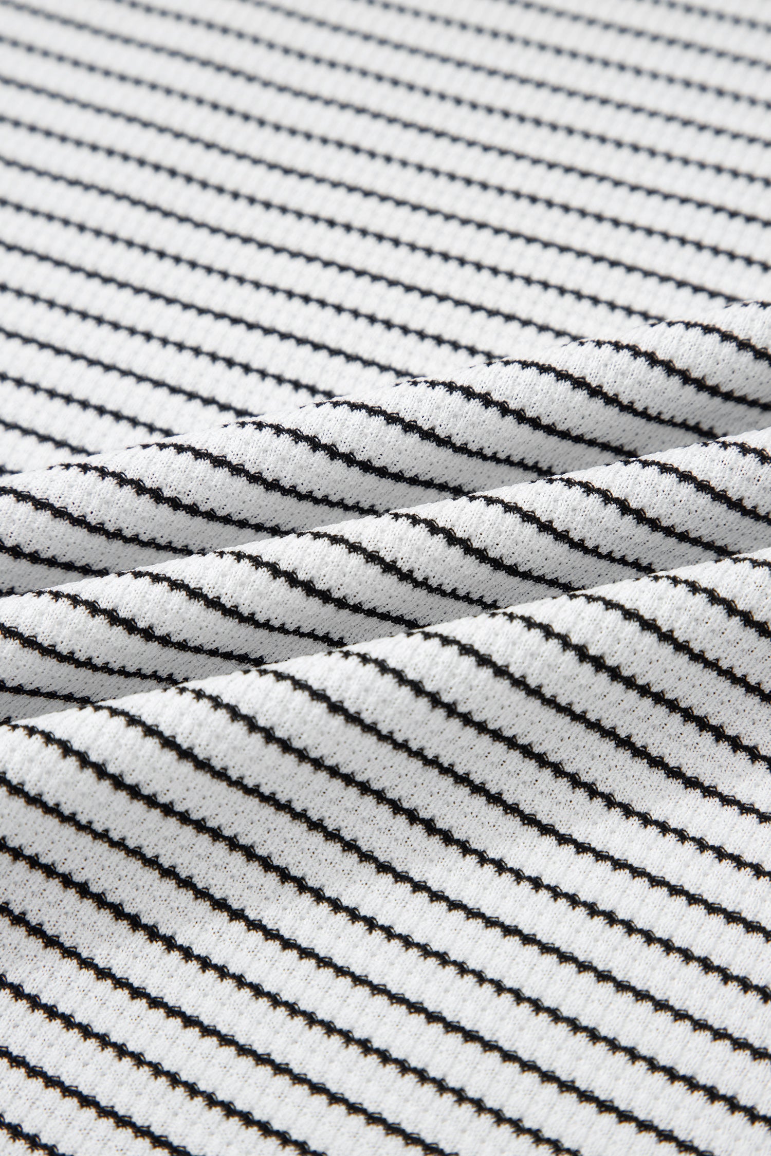 White Stripe Contrasted Ruffle Trim Loose Long Sleeve Top-Tops/Long Sleeve Tops-[Adult]-[Female]-2022 Online Blue Zone Planet