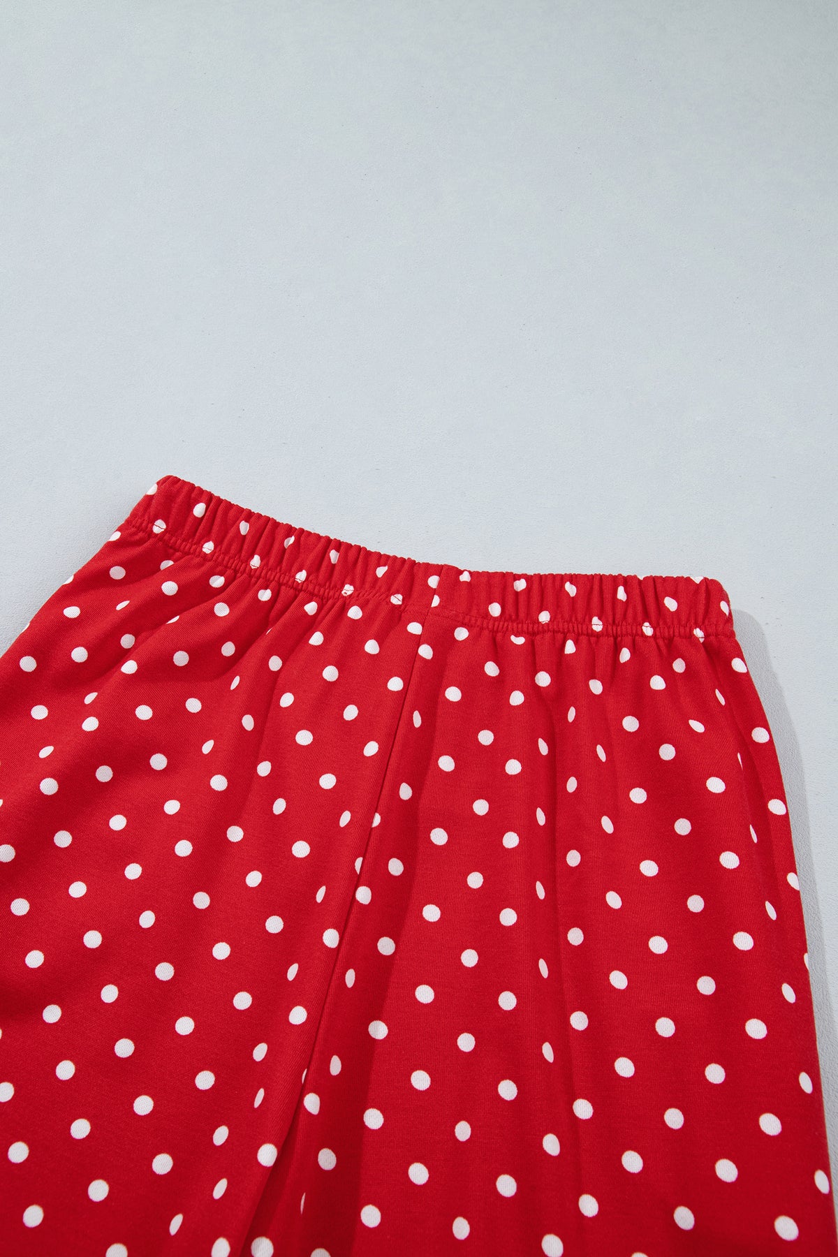Brown Polka Dot Drawstring Wide Leg Long Sleeve Top Pant Set-Two Piece Sets/Pant Sets-[Adult]-[Female]-2022 Online Blue Zone Planet