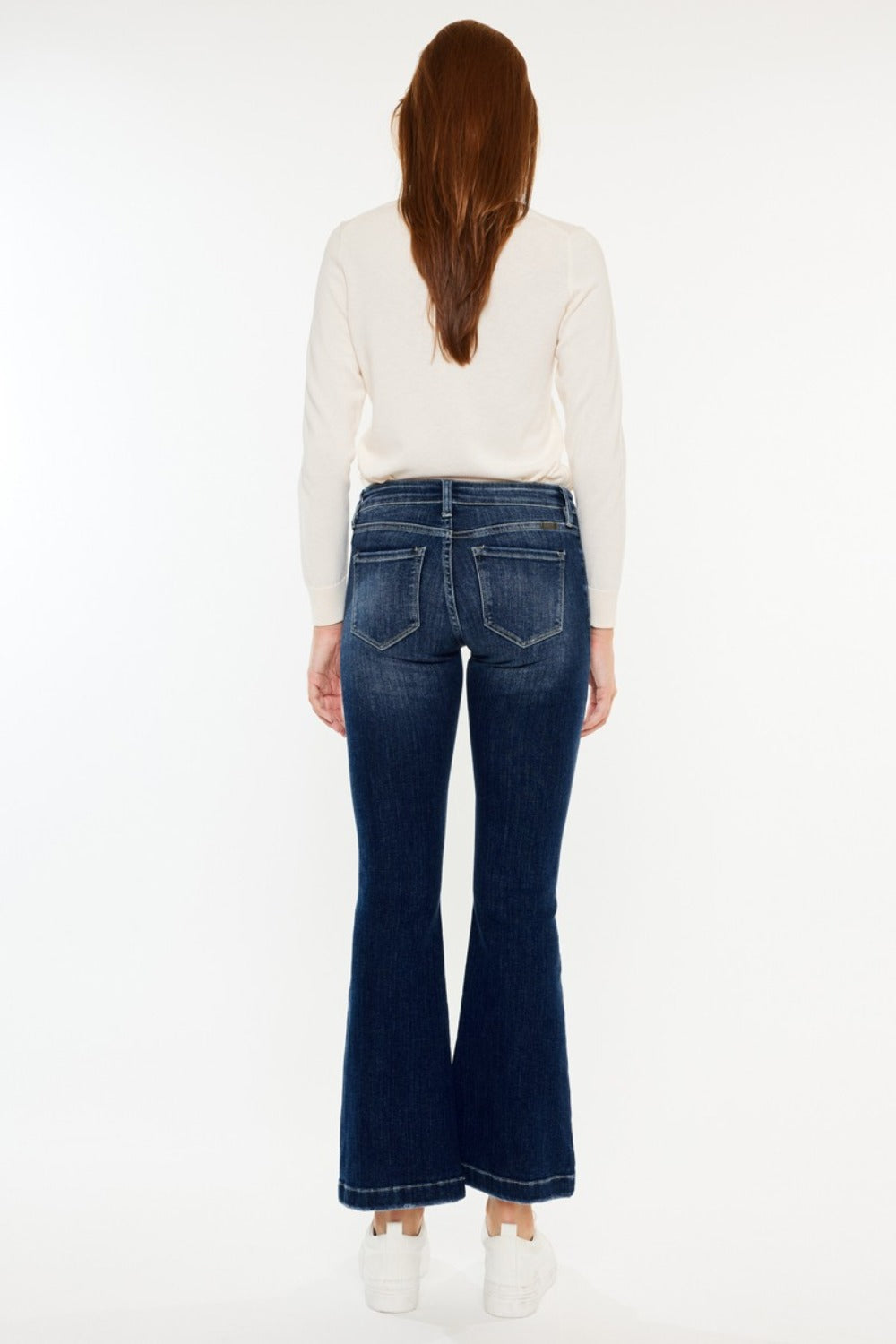 Kancan Mid Rise Button Fly Flare Jeans-BOTTOMS SIZES SMALL MEDIUM LARGE-[Adult]-[Female]-2022 Online Blue Zone Planet