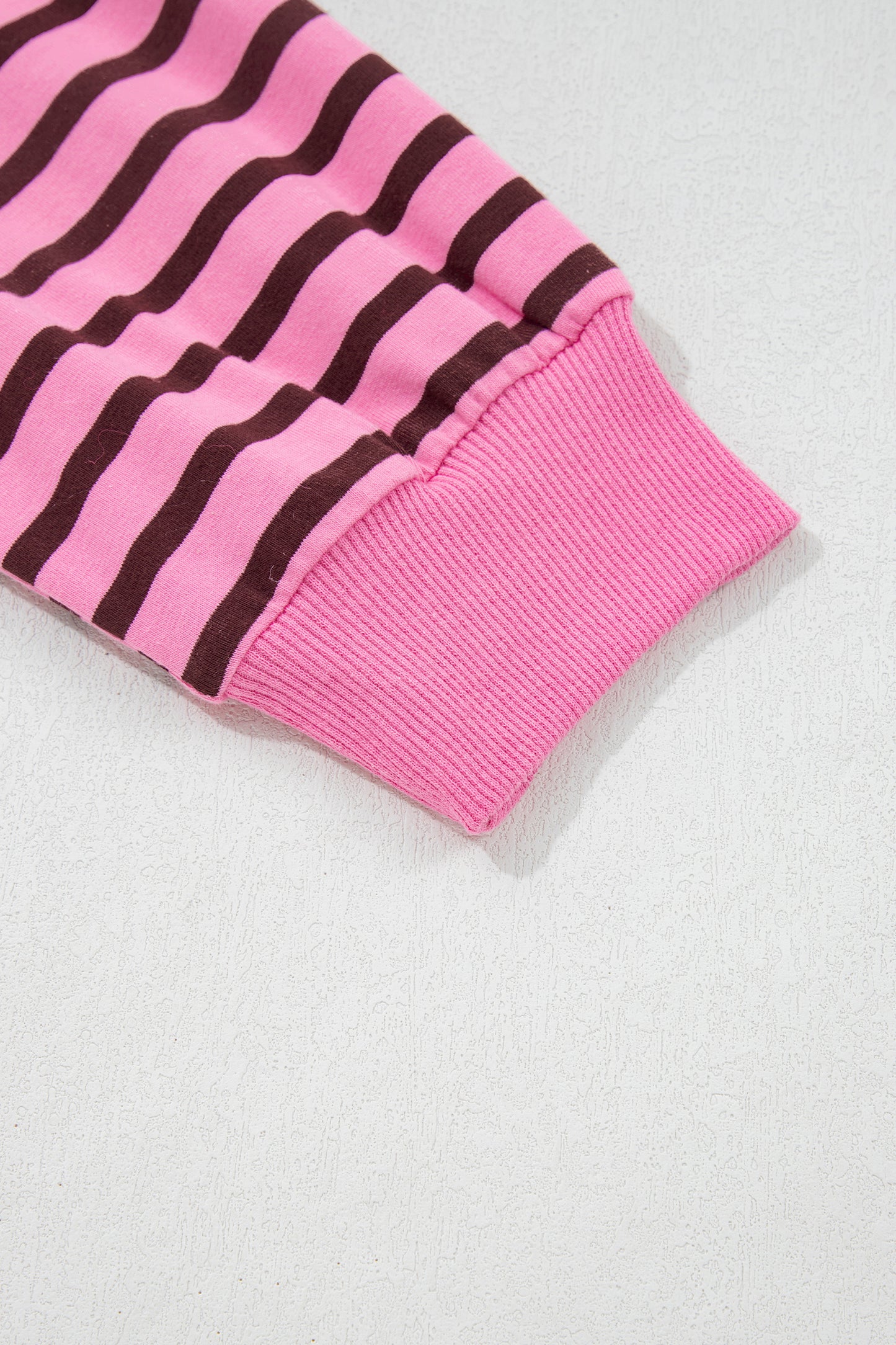 Pink Stripe V Neck Long Sleeve Drop Shoulder Blouse-Tops/Long Sleeve Tops-[Adult]-[Female]-2022 Online Blue Zone Planet