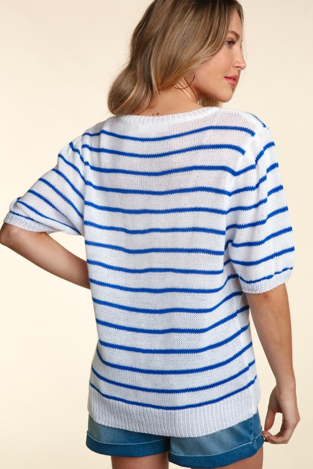 Haptics Letter Embroidery Striped Knit Top-TOPS / DRESSES-[Adult]-[Female]-2022 Online Blue Zone Planet