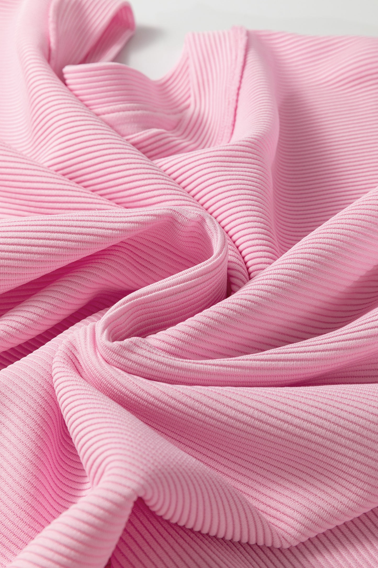 Pink Drop Shoulder Long Sleeve Plus Size Ribbed Top-Plus Size/Plus Size Tops/Plus Size Long Sleeve Tops-[Adult]-[Female]-2022 Online Blue Zone Planet