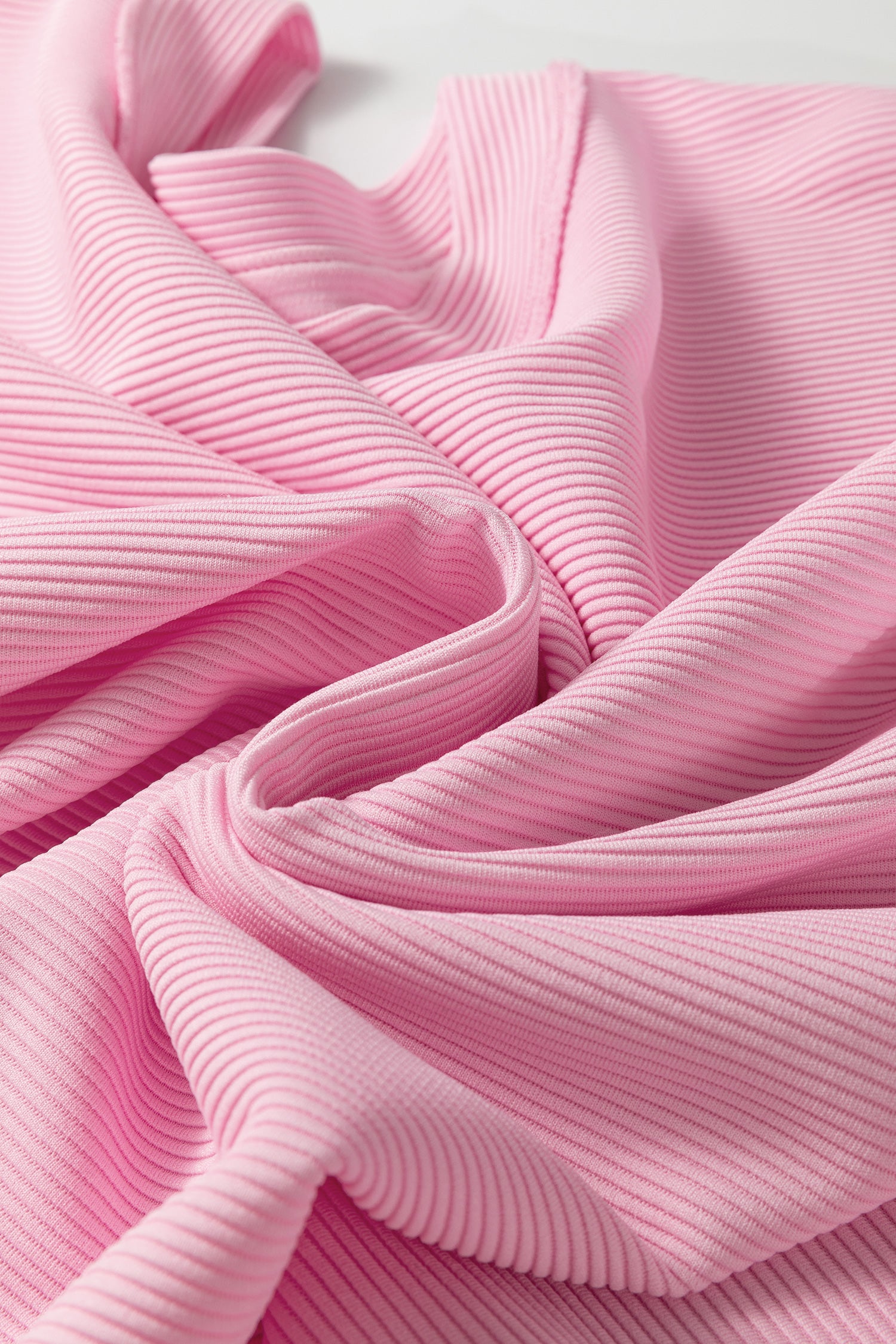 Pink Drop Shoulder Long Sleeve Plus Size Ribbed Top-Plus Size/Plus Size Tops/Plus Size Long Sleeve Tops-[Adult]-[Female]-2022 Online Blue Zone Planet