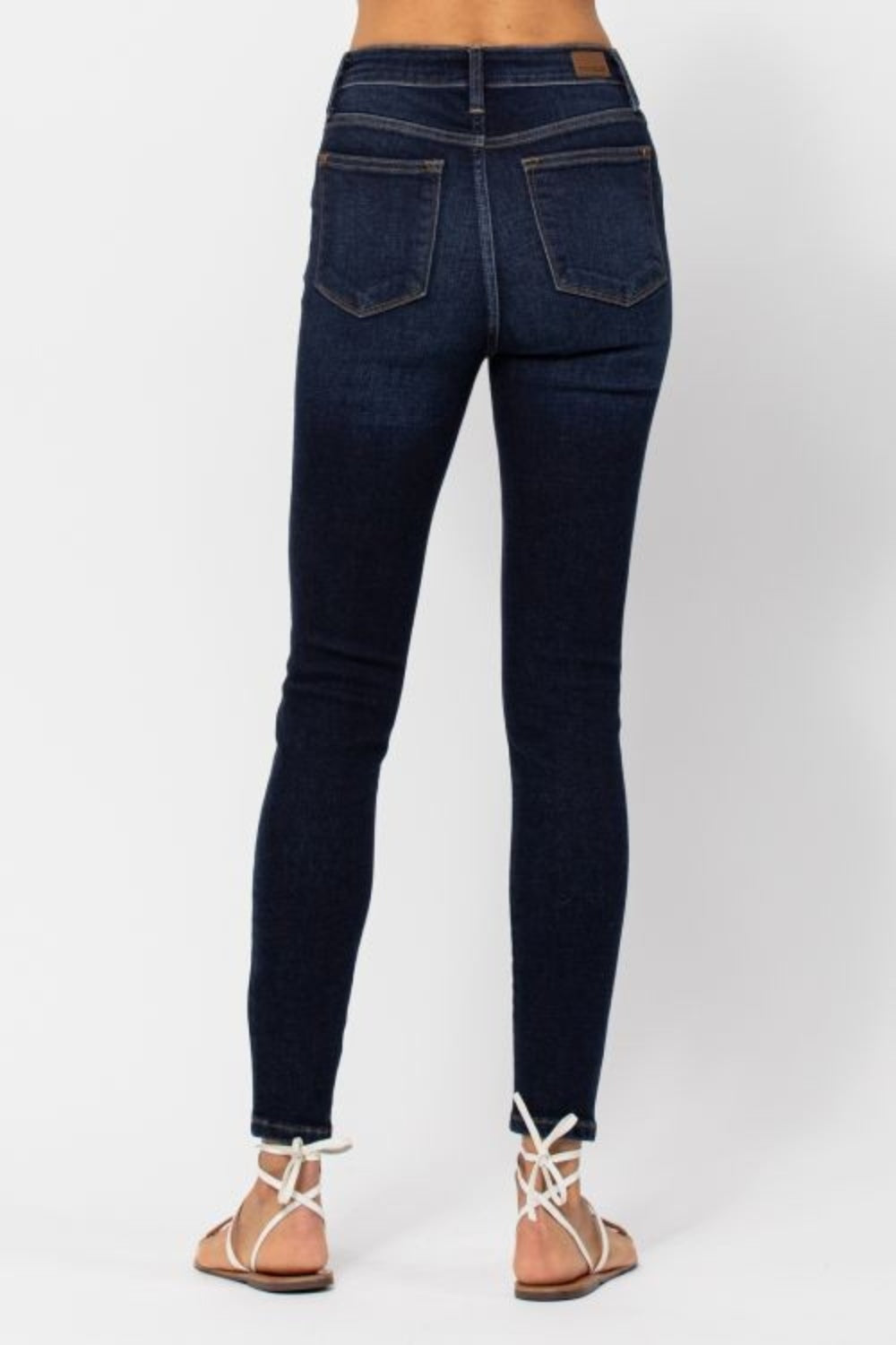 Judy Blue Full Size High Waist Handsand Skinny Jeans-BOTTOMS SIZES SMALL MEDIUM LARGE-[Adult]-[Female]-2022 Online Blue Zone Planet