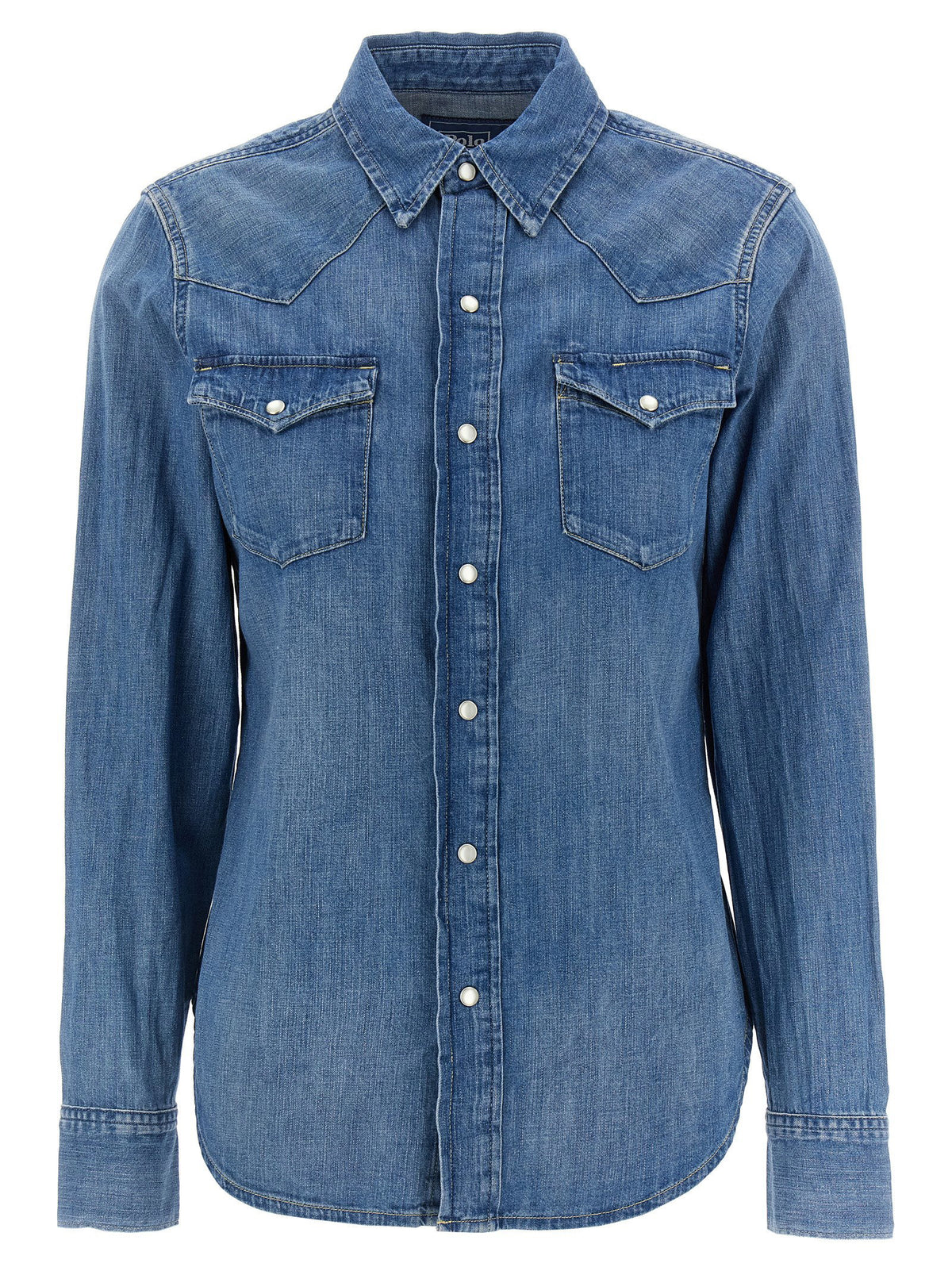 Polo Ralph Lauren Denim Shirt-Shirts-[Adult]-[Female]-2022 Online Blue Zone Planet