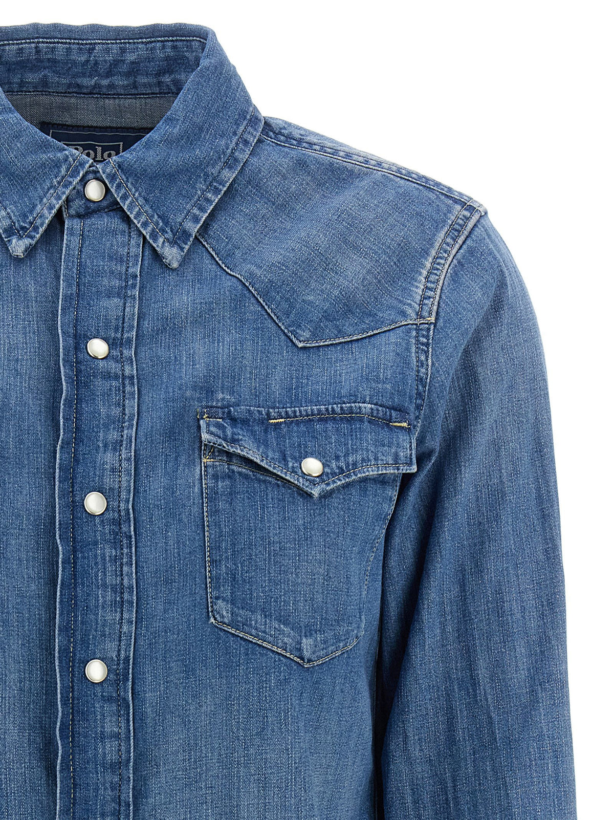 Polo Ralph Lauren Denim Shirt-Shirts-[Adult]-[Female]-2022 Online Blue Zone Planet