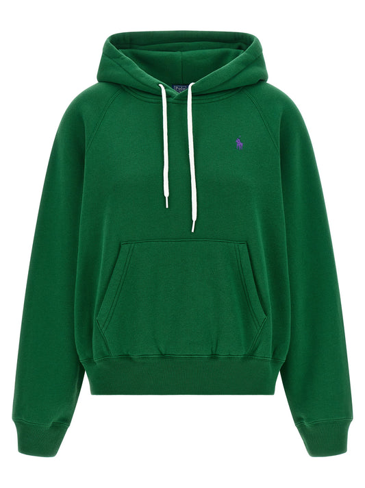 Polo Ralph Lauren Embroidery And Hoodie-Tops / Dresses-[Adult]-[Female]-L-Green-2022 Online Blue Zone Planet