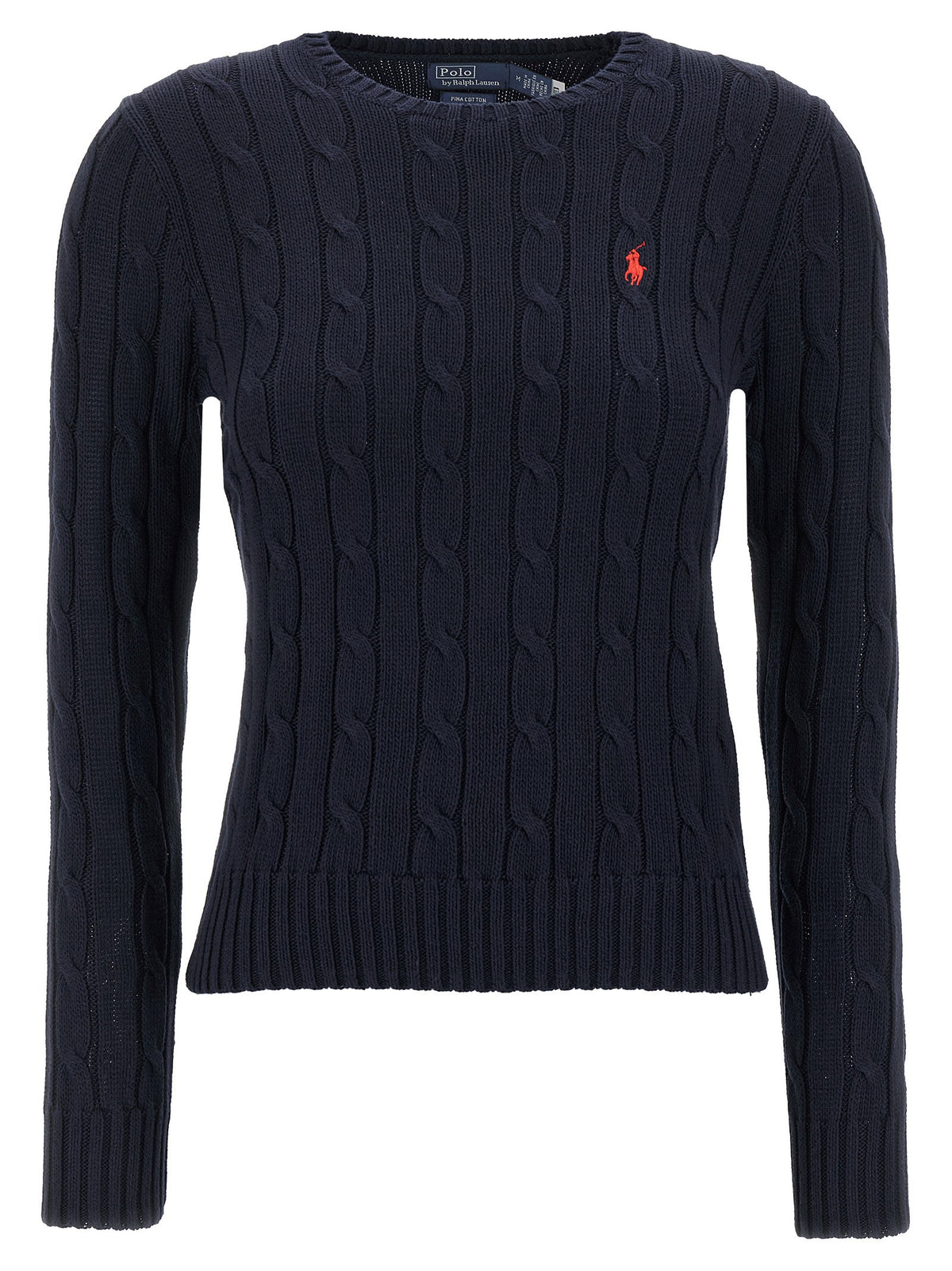 Polo Ralph Lauren Braided Cotton Sweater-Topwear-[Adult]-[Female]-temp-S-Blue-2022 Online Blue Zone Planet