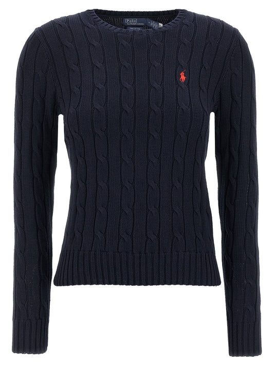 Polo Ralph Lauren Braided Cotton Sweater-Topwear-[Adult]-[Female]-temp-S-Blue-2022 Online Blue Zone Planet