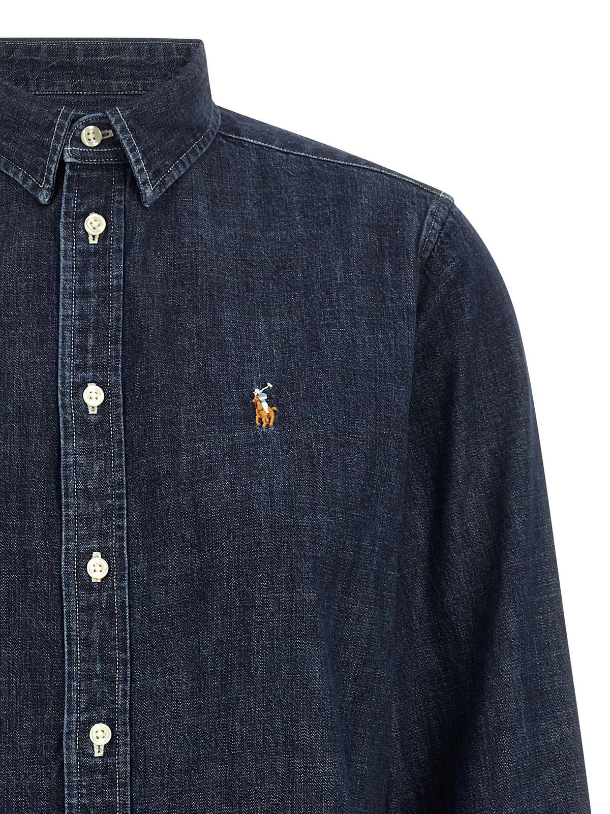 Polo Ralph Lauren Denim Shirt-Shirts-[Adult]-[Female]-2022 Online Blue Zone Planet
