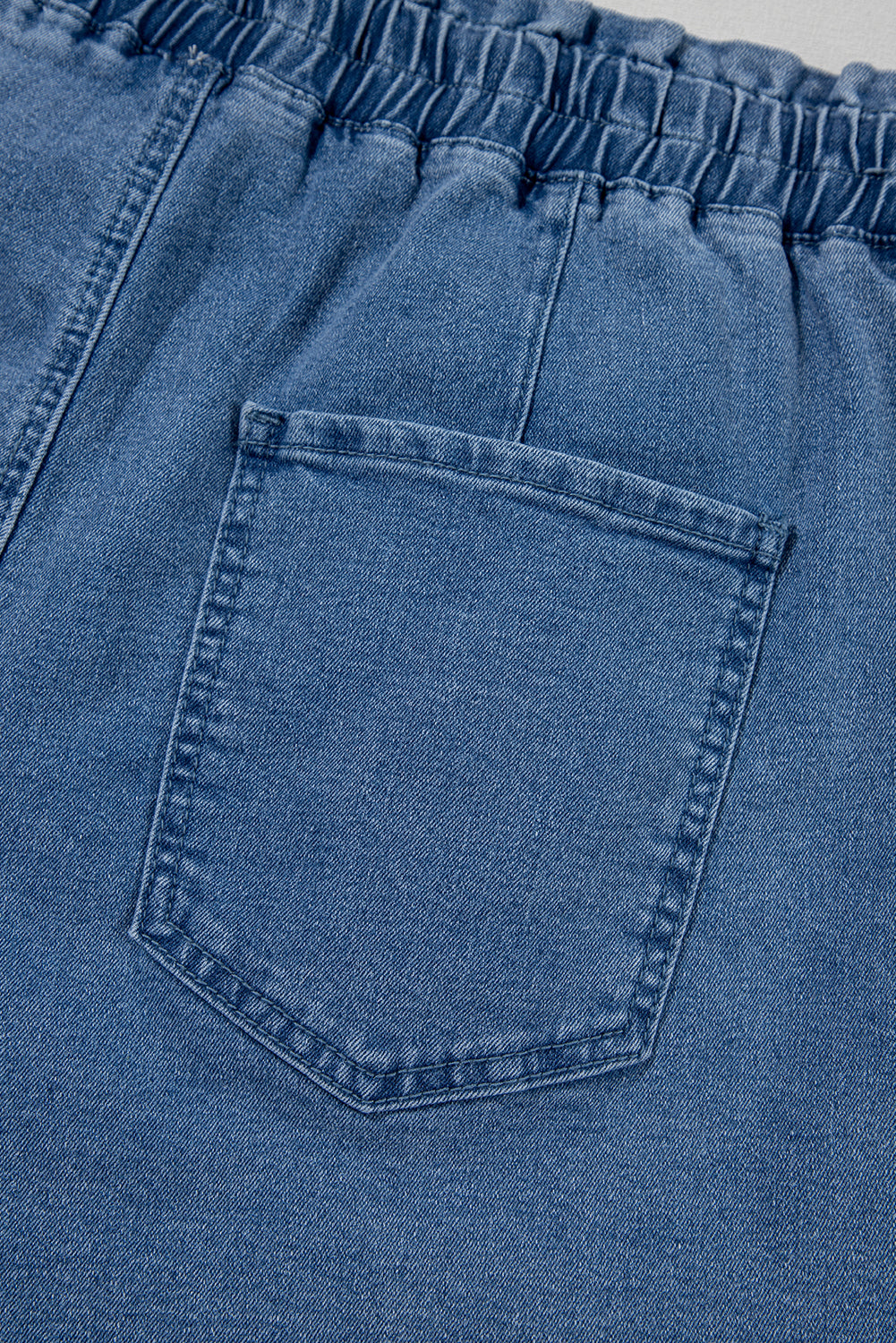 Ashleigh Blue Drawstring High Waist Casual Denim Shorts with Pockets-Bottoms/Denim Shorts-[Adult]-[Female]-2022 Online Blue Zone Planet