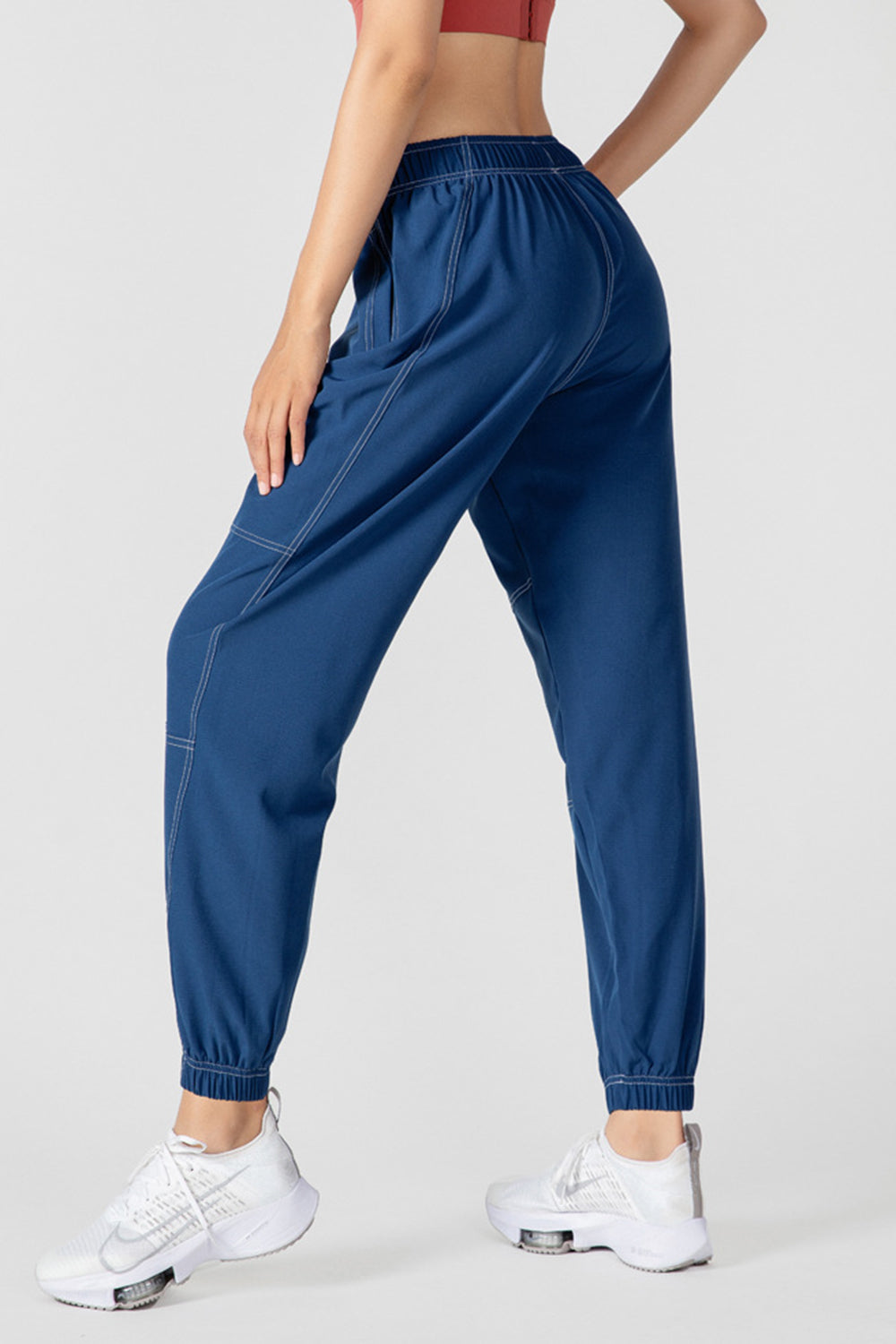 Basic Bae Drawstring Joggers with Pockets-BOTTOM SIZES SMALL MEDIUM LARGE-[Adult]-[Female]-Dark Navy-S-2022 Online Blue Zone Planet