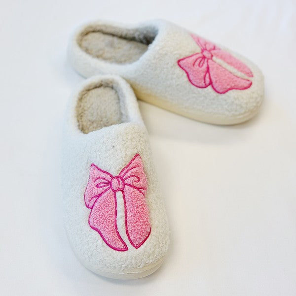 Pink Lounge Bow Cozy Slippers-[Adult]-[Female]-Pink-L/XL-2022 Online Blue Zone Planet