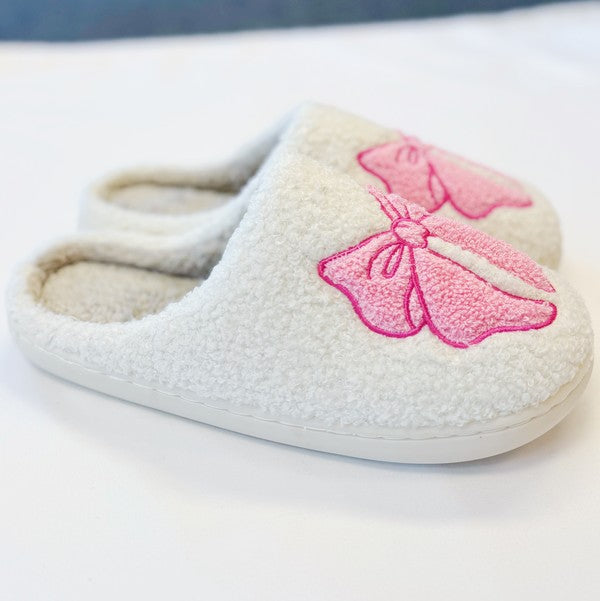 Pink Lounge Bow Cozy Slippers-[Adult]-[Female]-Pink-L/XL-2022 Online Blue Zone Planet