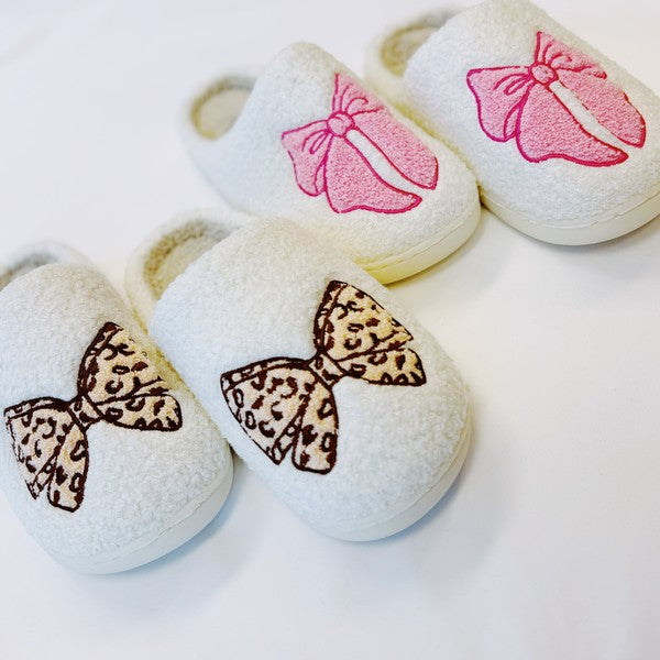 Pink Lounge Bow Cozy Slippers-[Adult]-[Female]-Pink-L/XL-2022 Online Blue Zone Planet